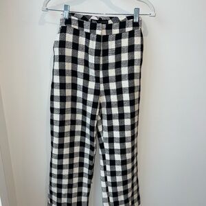 Zara Black and White Checkered Pants